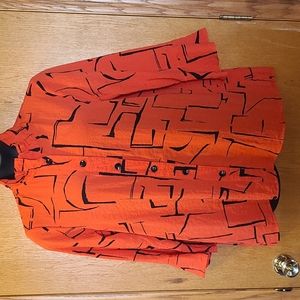 Ali Miles Button front top with Zipper detail in back! XL